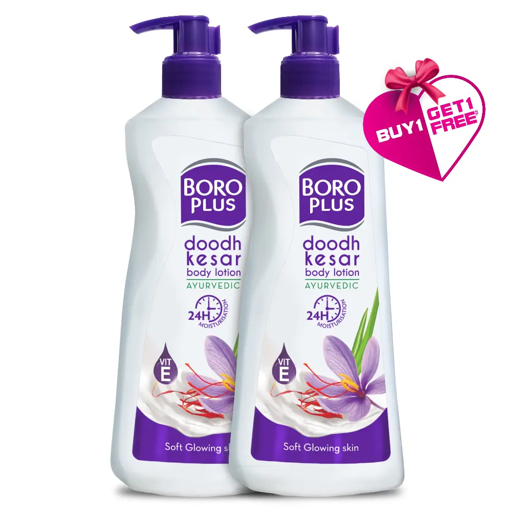 Boro Plus Doodh Kesar Body Lotion 300ml+300ml Buy1 Get1 Free 