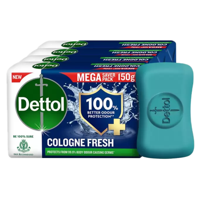 DETTOL COLOGNE FRESH SOAP MULTIPACK OF-4 150 GM 